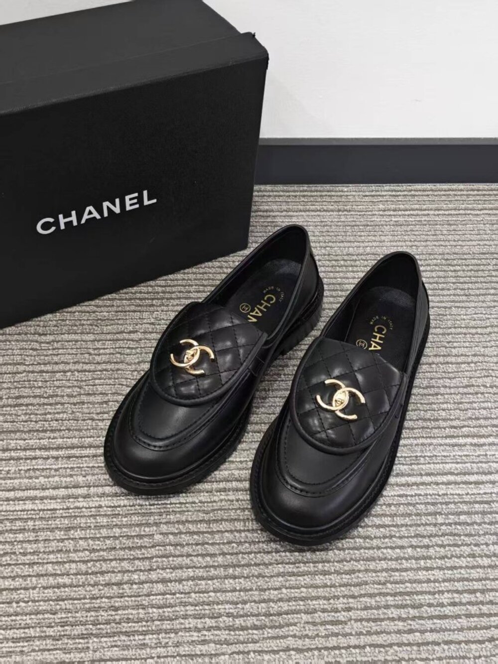 Chanel Women's Black Loafers